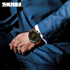 นาฬิกา Skmei 1309 รุ่นปี 2018 สำหรับผู้ชาย ควอตซ์ Sr626sw สายหนังแท้ นาฬิกาข้อมือผู้ชาย สไตล์สปอร์ต - Product Image 6