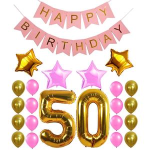 Black Gold Color <strong>50th</strong> <strong>Birthday</strong> Party <strong>Decoration</strong> With <strong>Birthday</strong> Party Prop - Product Image 2