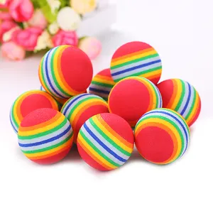 factory direct sale in stock rainbow color EVA cat toy ball