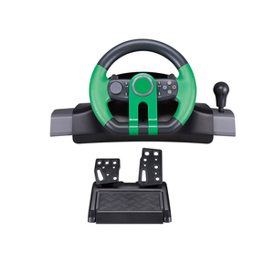 Volante de Carreras <span class=keywords><strong>USB</strong></span> QEOME con Motor de Vibración, Ángulo de Giro de 180 Grados y Pedales Programables para <span class=keywords><strong>PC</strong></span> - Product Image 3