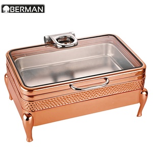 Commercial Kitchen Equipment Dwg Insulated Food Warmer Casserole Restaurant <strong>Buffet</strong> <strong>Server</strong> Used Double Chafing Dish Set for Sale - Product Image 5