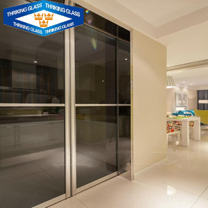 Yantai security 6mm 12mm tempered clear glass door <span class=keywords><strong>M2</strong></span> price for decorative kitchen door - Product Image 1