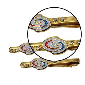 卸売カスタムメイドロゴゴールドソフトエナメル金属ネクタイクリップ付きクリスタル - Product Image 3