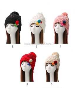 caliente pompones señora punto sombreros de lana de yak - Product Image 3