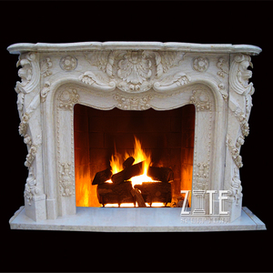 Camino in Marmo Grande Intagliato <span class=keywords><strong>a</strong></span> Mano per Decorazione Domestica Stile Palazzo - Product Image 5