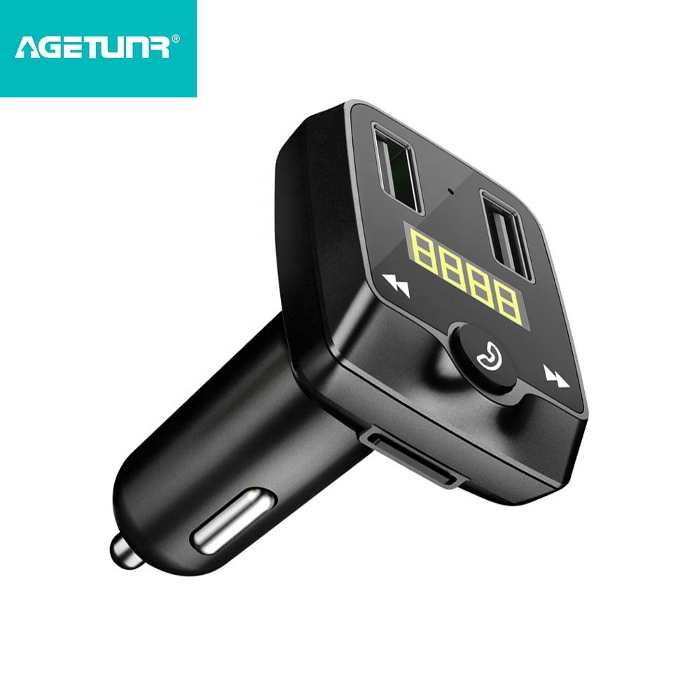 AGETUNR T22 Bluetooth V4.2 автомобиля bluetooth FM передатчик с дисплеем напряжения, двойной USB выход, зарядка через порт вывода DC5V 2.4A MAX