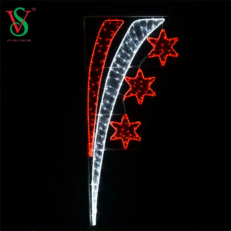 Outdoor Street Decorations 2D LED Pole Motif Lights City Holiday Lighting