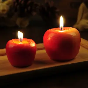 Bougie en forme de pomme de noël, magnifique décorative, vente en gros,