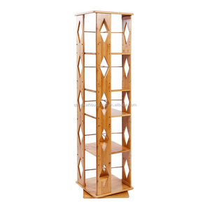 Bamboo 5 Tiers Revolving Libreria con 5 Regolabile Multiuso Libro Scaffali - Product Image 1
