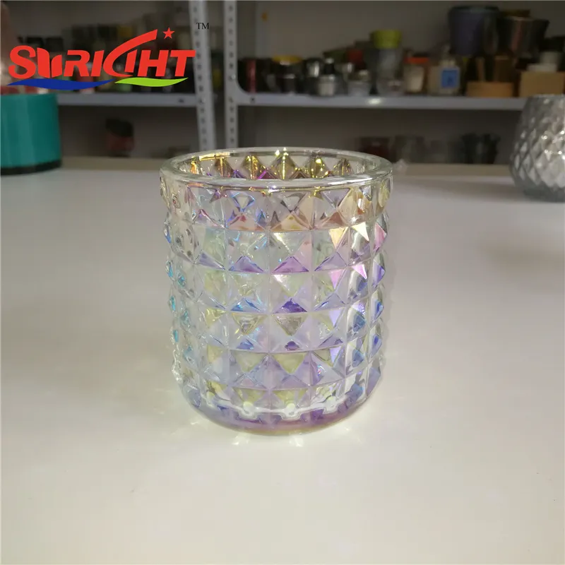 Nieuwe Technic Sieraden Glow Geschilderd Diamant Glas Tumbler/Cilinder voor Kandelaars