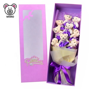 Kawaii Regalo di San Valentino del Giocattolo Della Peluche Teddy Bear Bouquet di Fiori Bella <span class=keywords><strong>Viola</strong></span> Del Fumetto Personalizzato Ripiene Teddy Bear E Rose Bouquet - Product Image 1