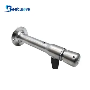 Torneira bubbler fonte, produto de parede, suporte de borracha, botão horizontal, aço inoxidável