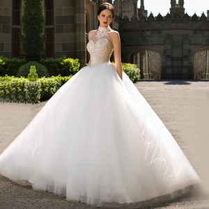 ON207 Vestido <span class=keywords><strong>de</strong></span> <span class=keywords><strong>Novia</strong></span> Romántico con Cuentas y Cola <span class=keywords><strong>de</strong></span> Princesa, Vestido <span class=keywords><strong>de</strong></span> <span class=keywords><strong>Novia</strong></span> Largo, <span class=keywords><strong>Vestidos</strong></span> <span class=keywords><strong>de</strong></span> <span class=keywords><strong>Novia</strong></span> <span class=keywords><strong>Románticos</strong></span> y Deslumbrantes - Product Image 1