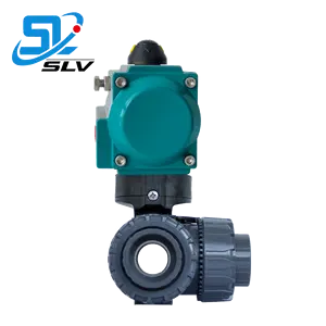 Ball Valve Pvc 3/8"1/2" 3/4" 1" 1 1/4" 1 3/4" 2" Pneumatic PVC CPVC UPVC PVDF PP PPH UnionThree Way Ball Valve