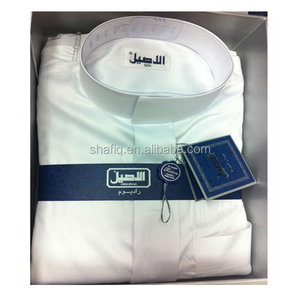 Tela Coreana Estilo Saudí Color Blanco Aseel Ropa Islámica <span class=keywords><strong>Galabiya</strong></span> Caftán Jubba Kurta Musulmana - Product Image 1