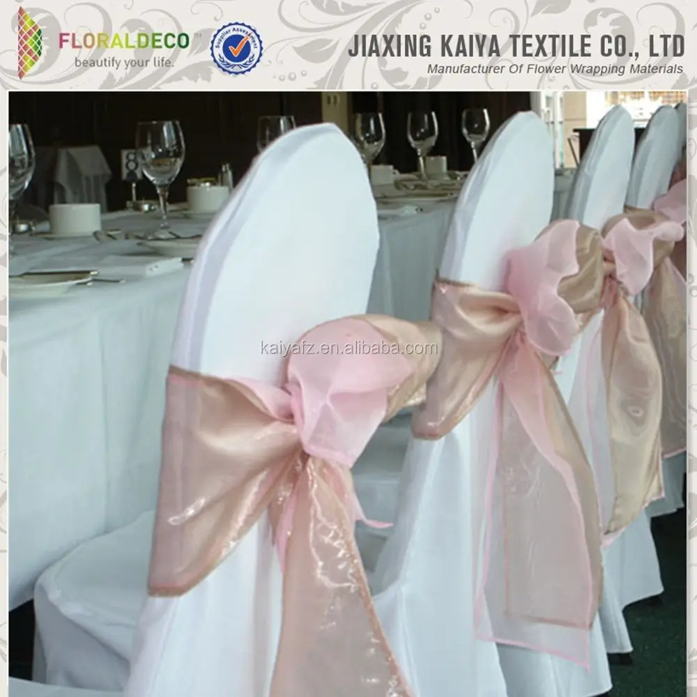 จีน organza ประกวดเก้าอี้ sashes