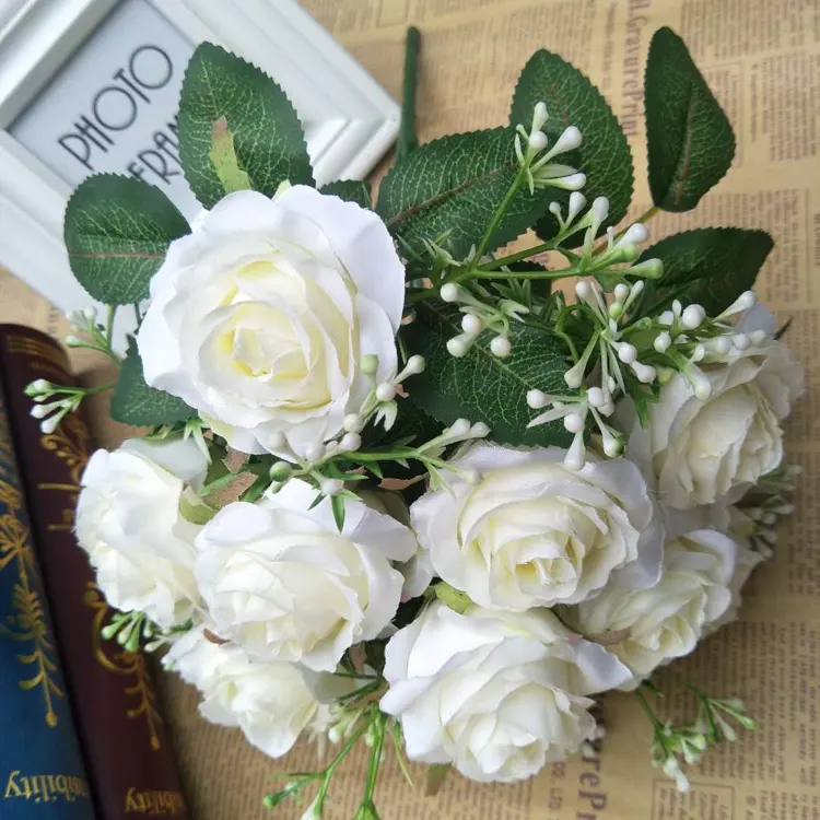 ขายส่งมินิไฮเดรนเยียบอลF AUXดอกไม้สดประดิษฐ์ดอกกุหลาบแต่งงานสำหรับงานแต่งงานผนังตกแต่งเวที