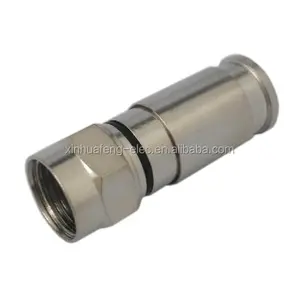 Factory Direct Brass Materiaal RG6 / RG59 Compressie F Type Connector Voor Tv