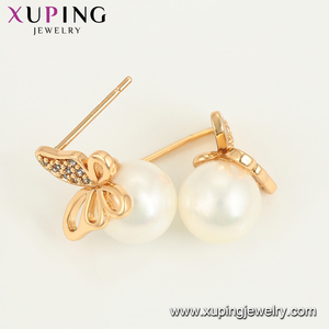 Boucles d'oreilles xup en forme de papillon, pour femme, bijoux en perles blanches, en or, tendance <span class=keywords><strong>93150</strong></span> - Product Image 3