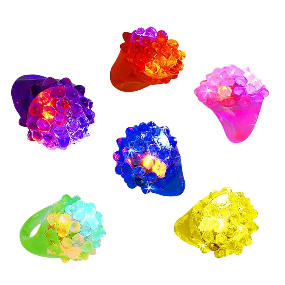 Flashy Bumpy Rings Colorful Flashing LED Glow Rings Light Up Glow Party Favor Rings for Party