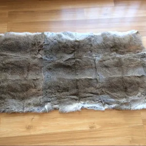 natural white rex rabbit fur pelt plate