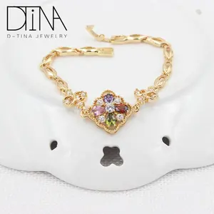 DTINA New fancy 18k gold plated color jewelry zircon bracelet