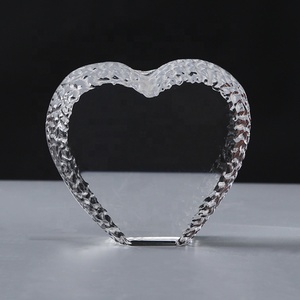 Pujiang Wholesale blank K9 heart-shaped crystal iceberg 3d laser engraving supply for custom crystal photo frame souvenir gifts