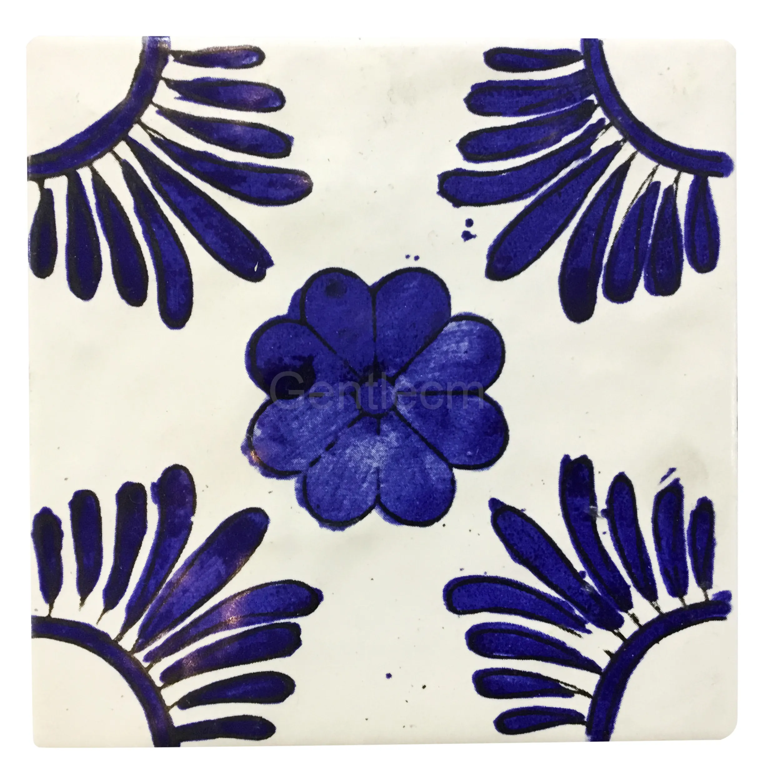 150x150mm interior de la pared de azulejos azul mezcla blanco mano pintado flores patrón de suelo de baldosas de cerámica