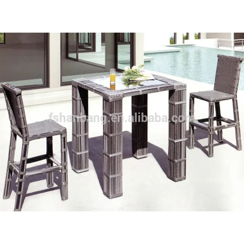 New Design Hotsale Modern Synthetic Plastic Rattan bar stool high chair