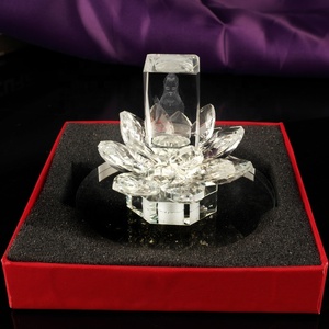 Cristallo fiore di loto supporto di candela favori di nozze Decorazione di Ornamento Regali/fiore di Loto con 3D laser buddha - Product Image 2