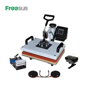 Freesub 5 In 1 Wit Warmte Druk Transfer Sublimatie Machine T-shirt Drukmachine