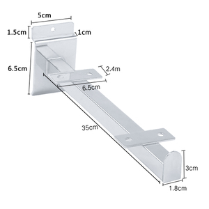 Slatwall Hooks Gỗ Board Chrome Glass Kệ Chủ Slat Điều Chỉnh Vuông Ống Kính Bracket Với Hàn Hỗ Trợ Tấm - Product Image 6