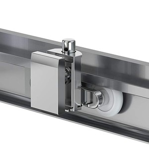 SALLU 6mm fisarmonica porta <span class=keywords><strong>doccia</strong></span> scorrevole 3 volte in vetro con raccordi in acciaio inox per bagno compatto - Product Image 4