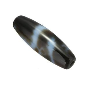 Cuentas de ágata diy tibetana Natural, ovaladas, DRAGÓN DE CINCO garras, dos tonos, alto grado 13x38mm, agujero: 2mm 118121 - Product Image 3