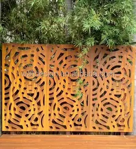 Natural rust iron privacy screen