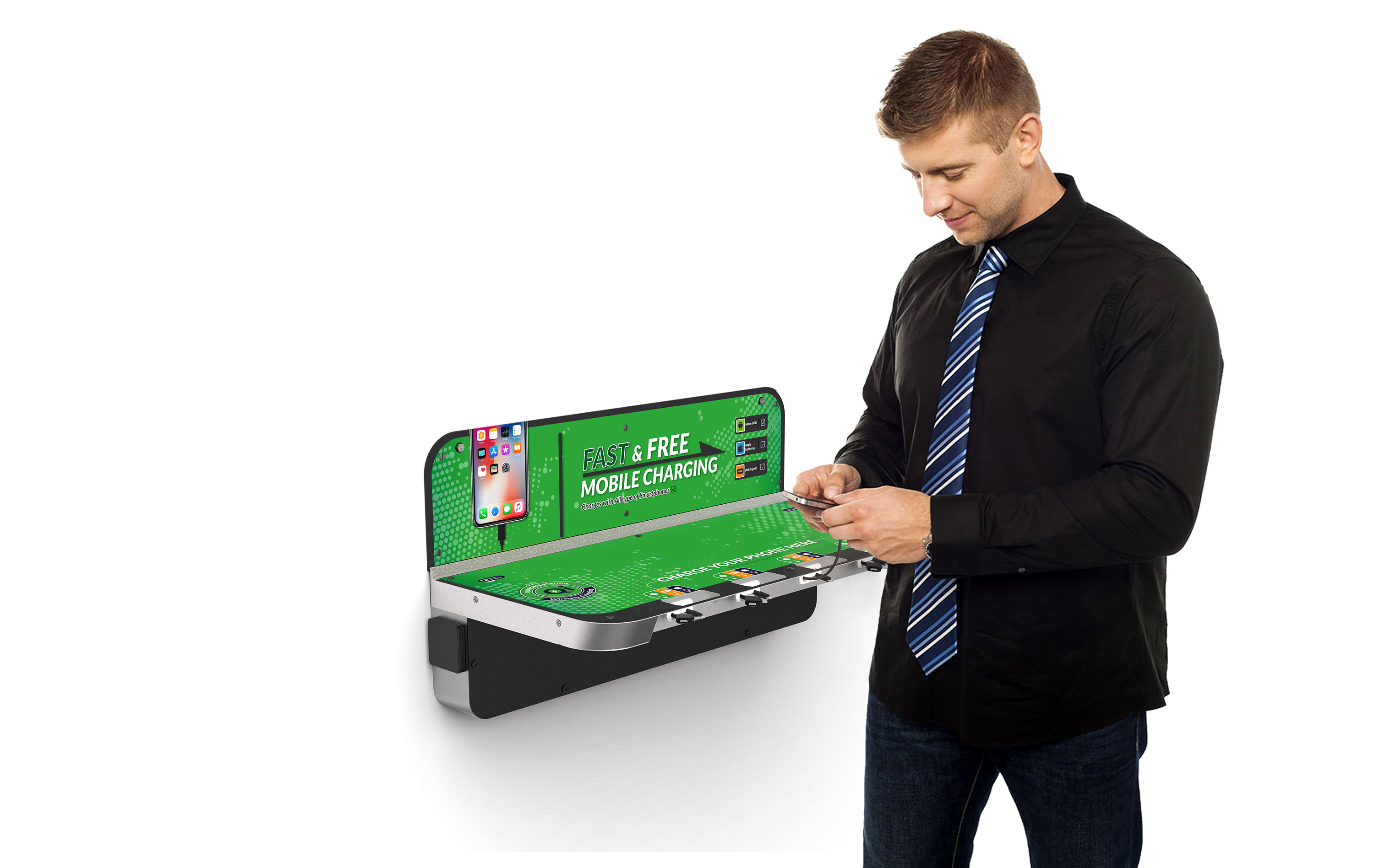 URBAN Electric Wall Mounted Workstation Airport Mobile Phone Charging  Station