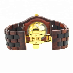 Montre à bois automatique pour hommes, vente en gros, <span class=keywords><strong>Alibaba</strong></span> <span class=keywords><strong>express</strong></span> - Product Image 4