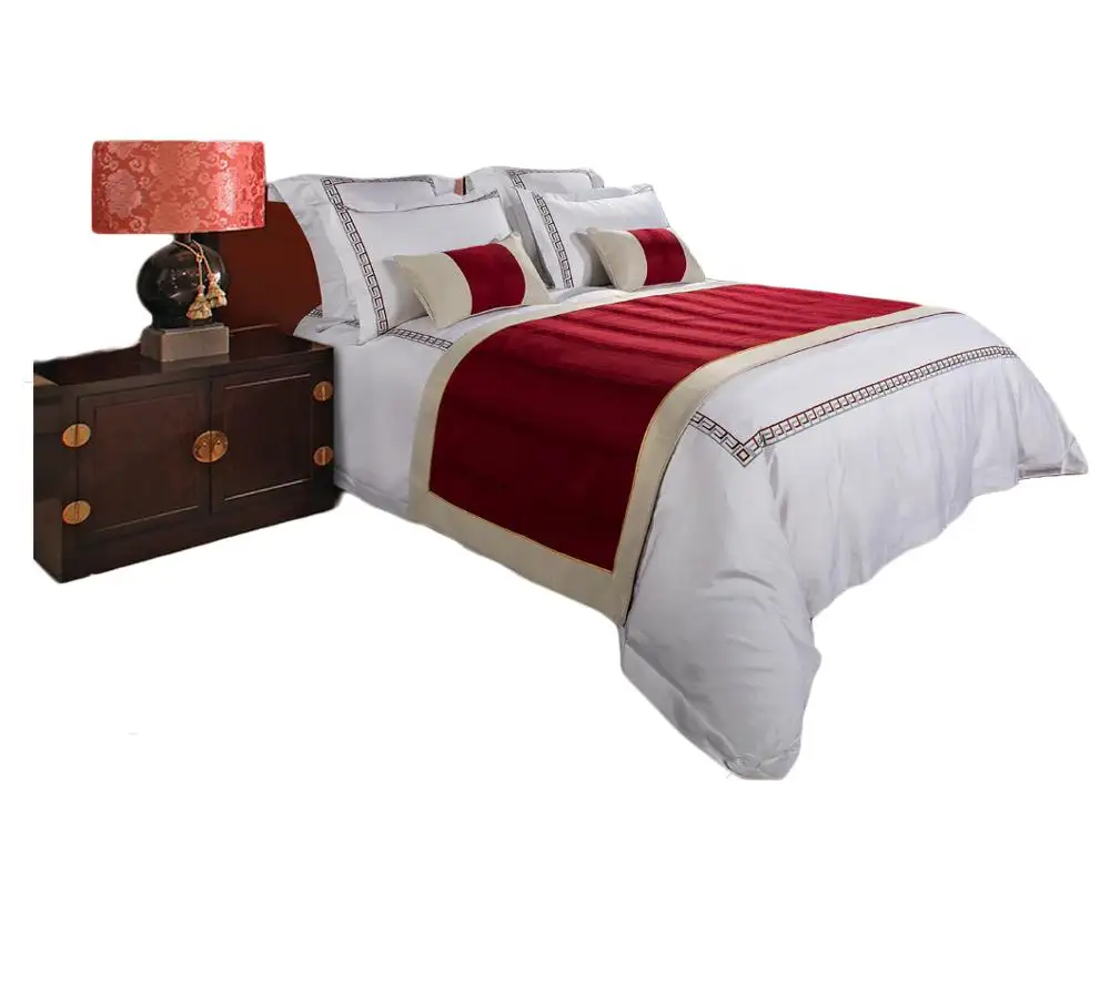 Luxo Bed Throws e Bed Runners para Hotel Bedding Set Adulto Tecido 40 Ambiente Amigável Impresso 3 Pcs Scenic 128x68