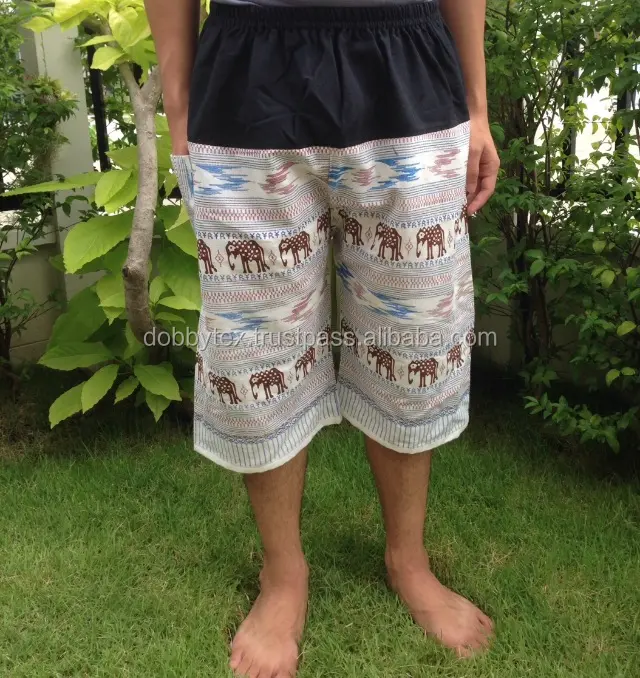 Celana pendek Hippie 100% dari Dobbytex Thailand pola gajah katun kasual celana panjang/celana berkelanjutan, cepat kering