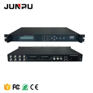 Junpu 4 Channel DVB-C RF Transmodulator Cam untuk QAM RF Converter Modulator dengan 4 Ci
