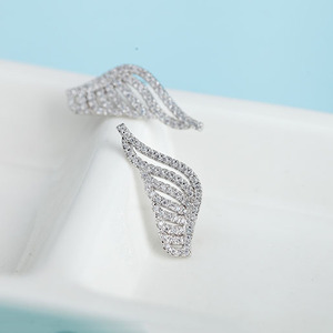 LUOTEEMI Wholesale Hot Selling New Fashion CZ Crystal Micro Pave Angle <strong>Wings</strong> Stud <strong>Earrings</strong> for Women Girls - Product Image 6