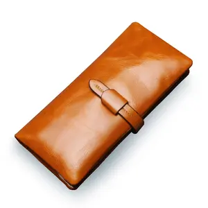 2024 cüzdan hakiki deri yağı balmumu dana uzun kadın el çantası çanta özel logo