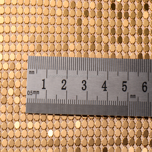 Trung Quốc Vàng & bạc màu 3 mét kim loại <span class=keywords><strong>sequin</strong></span> Flake vải vải kim loại lưới rèm - Product Image 5