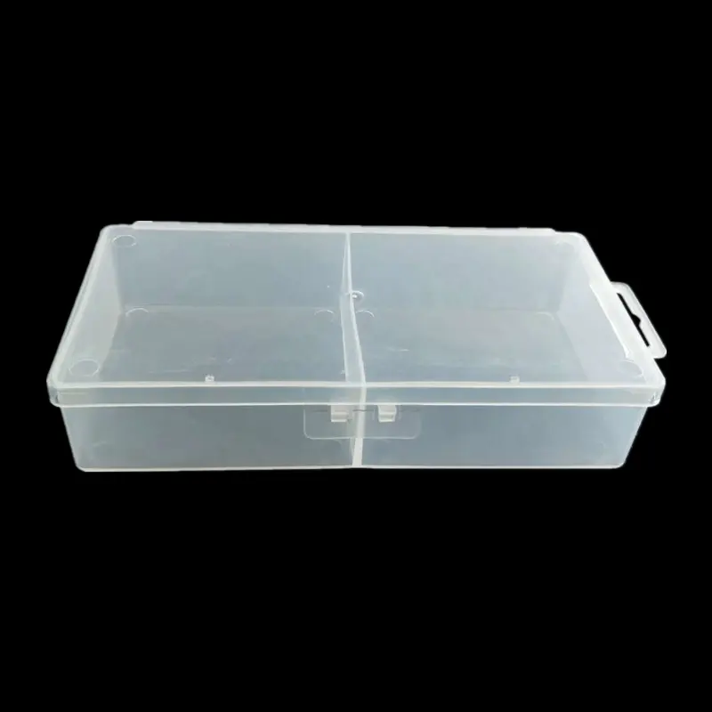 एडजस्टेबल 2 कम्पार्टमेंट प्लास्टिक ढोना हुक के साथ पेंच बॉक्स भंडारण बॉक्स के लिए हाथ उपकरण