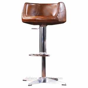 Metal Base Industrial Bar <strong>Stools</strong> <strong>Adjustable</strong> Aluminum Back Aviator Bar Chair for Pub Club Kitchen Counter - Product Image 3