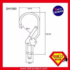 ตะขอเกี่ยวเหล็กแบบดับเบิ้ลแอคชั่น (ชุบสังกะสี) ผู้ผลิต OEM/ODM จากไต้หวัน รับน้ำหนักได้ 23kN ขนาด 88 มม. ผลิตตามมาตรฐาน EN 362 - Product Image 1