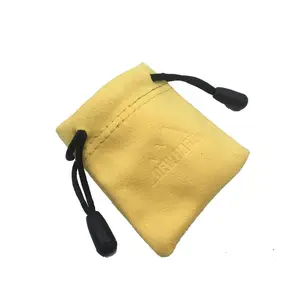البند الترويجية من جلد الغزال الحقائب والمجوهرات مع شعار طباعة واحدة من جلد الغزال رباط مزدوج حقيبة