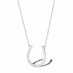 Collier en acier inoxydable plaqué or en forme de fer à cheval, collier avec pendentif lettre U - Product Image 2