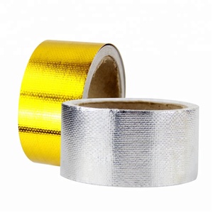 Nastro rinforzato in alluminio da 2 "x 5 metri con supporto adesivo aspirazione oro, involucro resistente agli schermi termici argento PQY1613 - Product Image 2