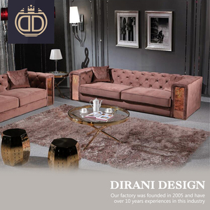 Moderne chaise longue pas de jambes canapé Italie moderne rouge brun capitonné rembourrés canapé ensemble - Product Image 2
